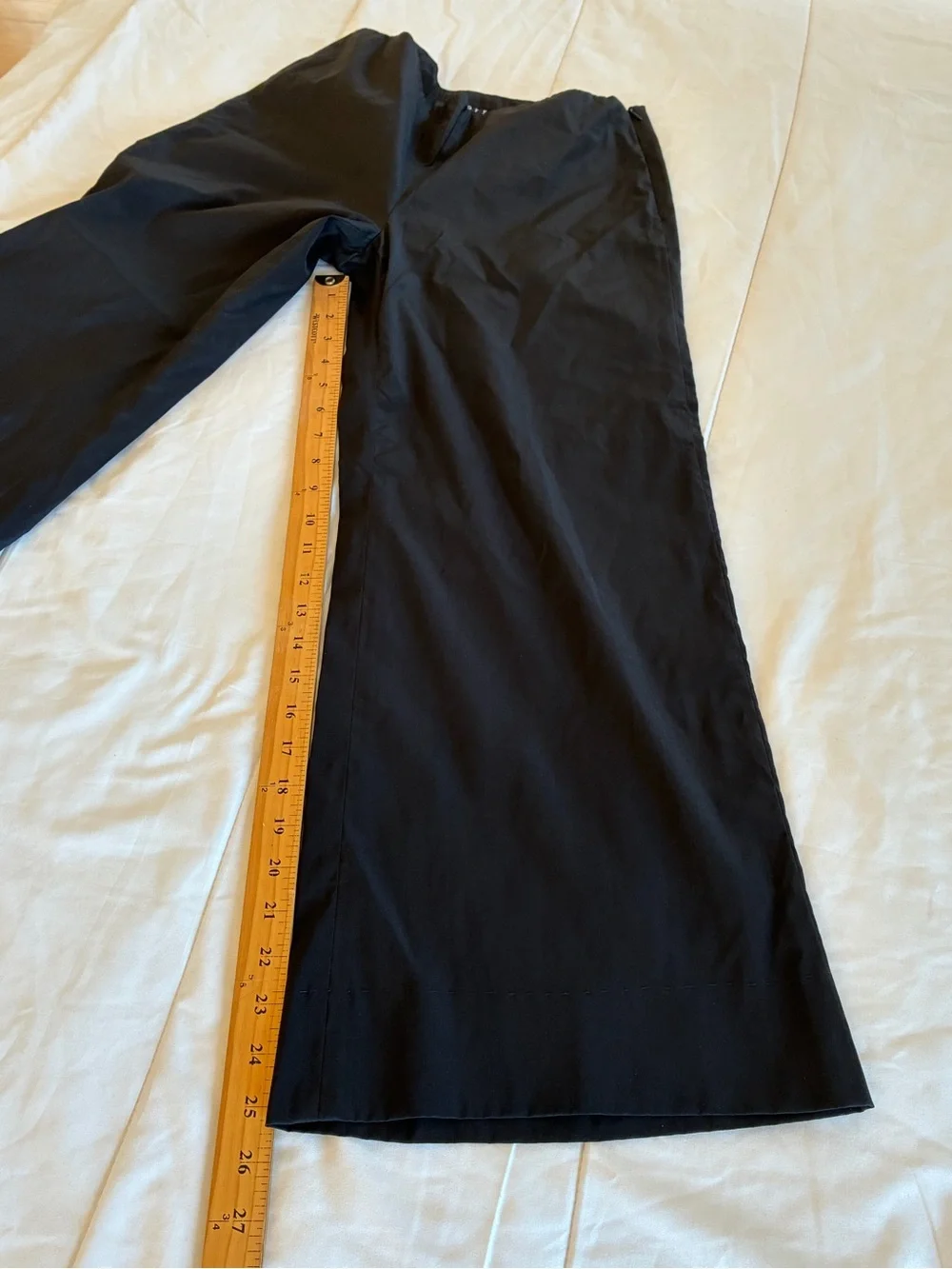 Theory black lightweight wide leg cropped minamilist pants 4